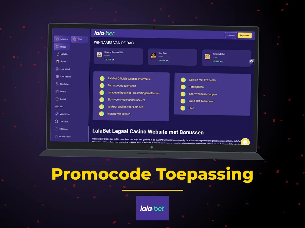 lalabet casino nederland - Promocode Toepassing