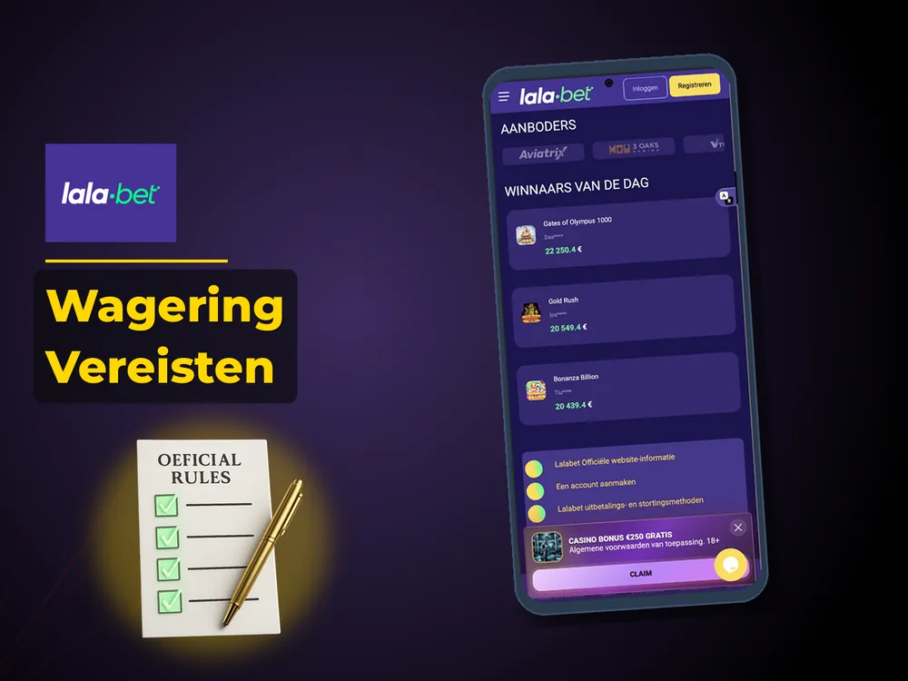 lalabet casino nederland - Wagering Vereisten